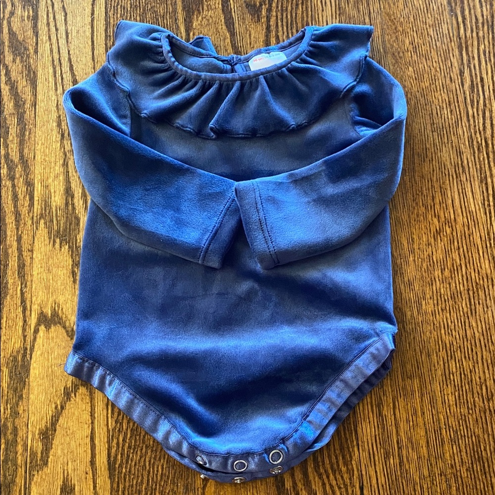 Hanna Andersson Navy Velvet baby Bodysuit